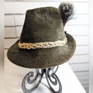 P&C HABIG VIENNA VINTAGE FEDORA HAT MADE FOR BROOKS BROTHERS WITH PIN AND ROPE